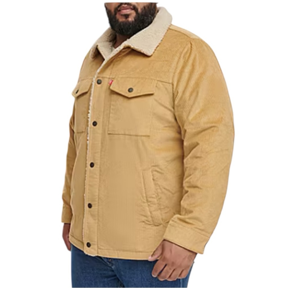 Levi's Corduroy Mens Wind Resistant Big and Tall Midweight Trucker Jacket 3X NWT - Picture 3 of 7